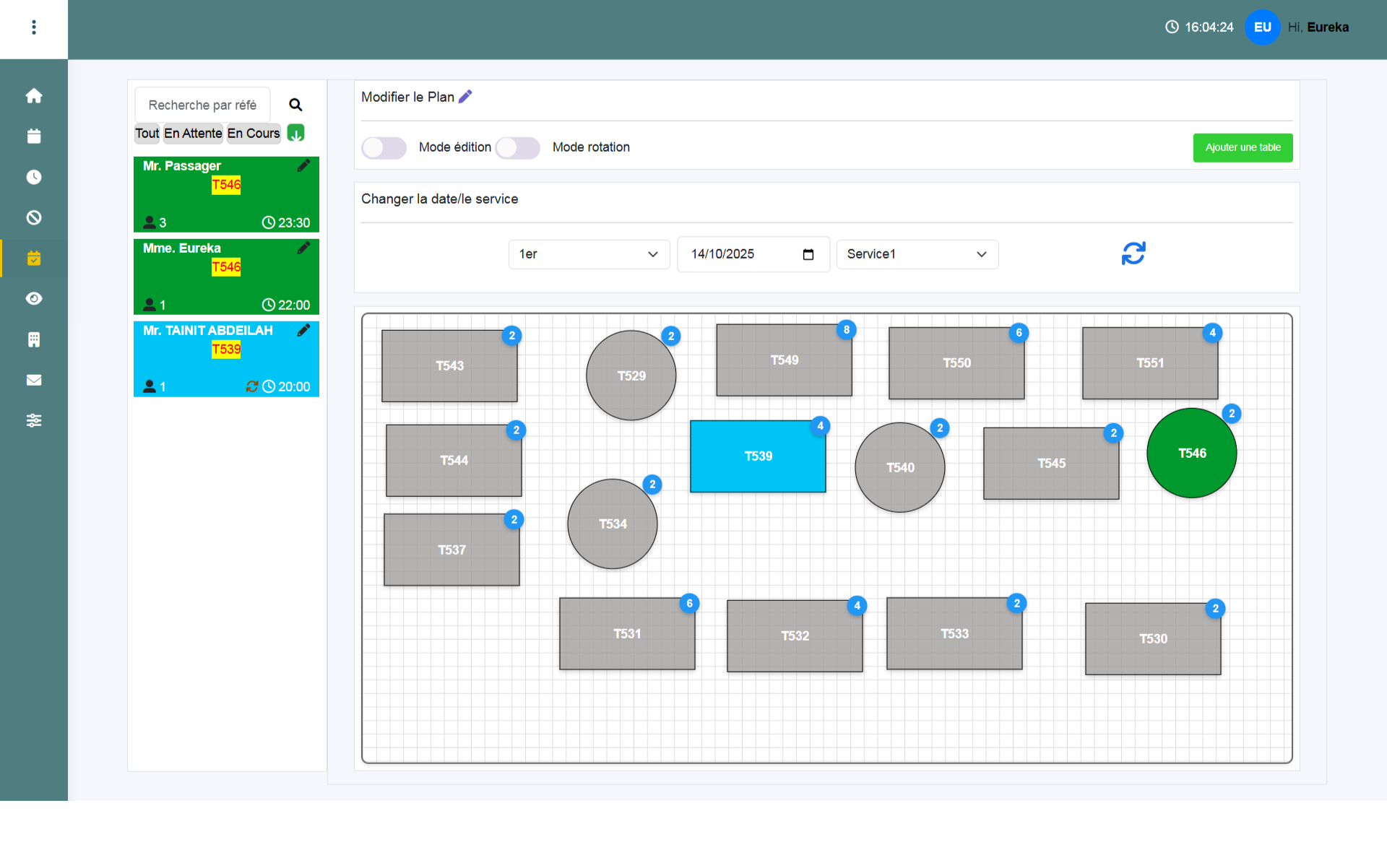Disposition des Tables